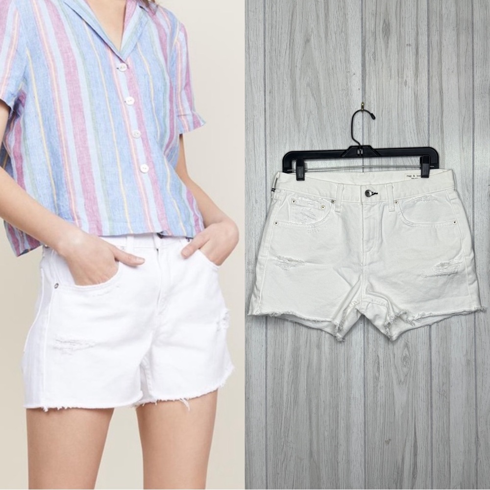 NWT Rag & Bone Boy Shorts White Martini size 26 NEW *FLAWED*